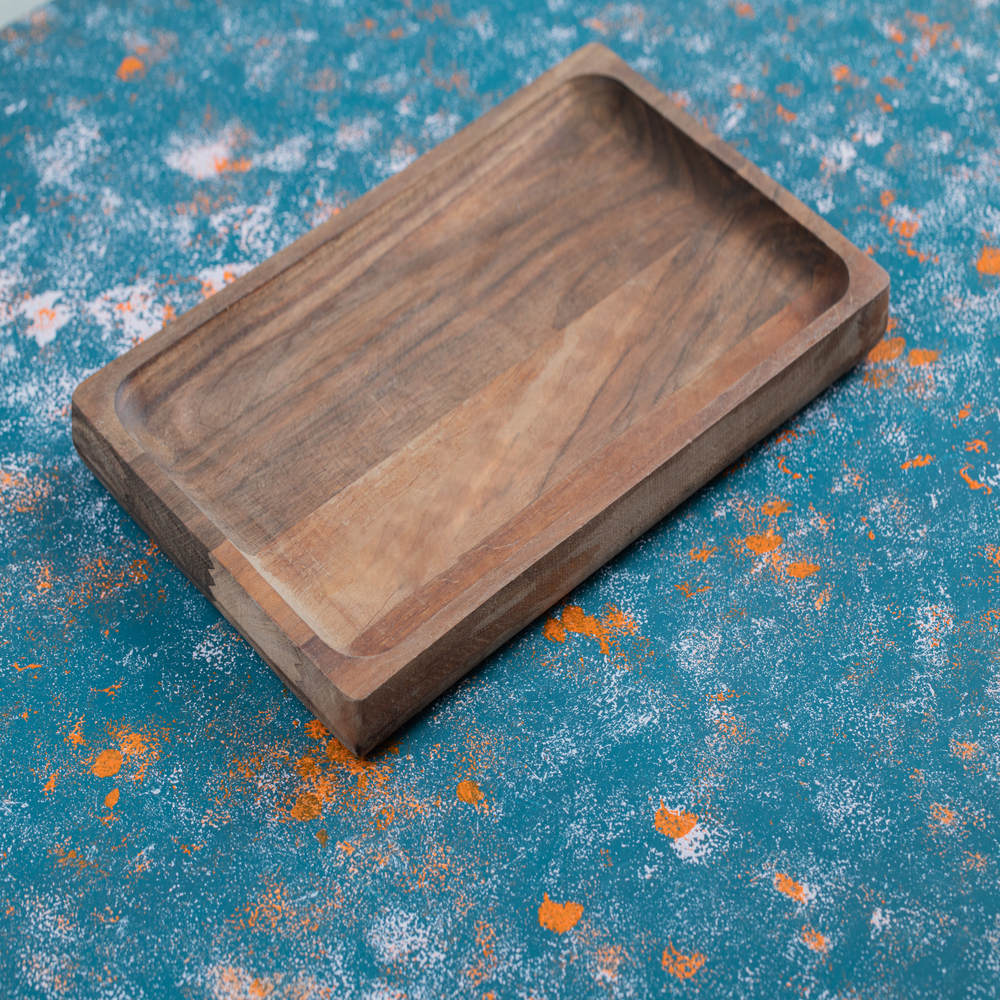 Square cutting board made from oak tree. High quality photo